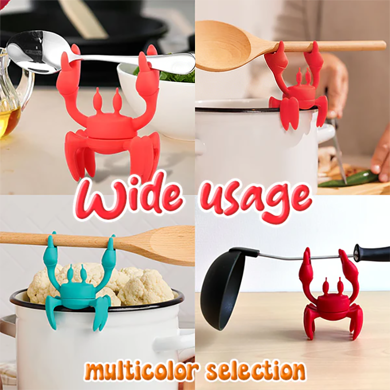 Non-slip crab holder for kitchen utensils