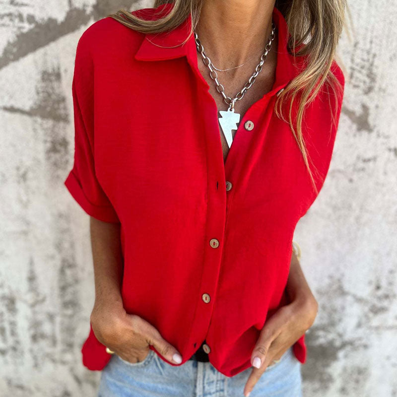 🌸Spring specialities💐 Casual solid color loose shirt