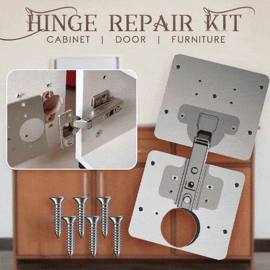 Stainless Steel Cabinet Hinge Repair Kit – Universal Mounting Plates with Screws