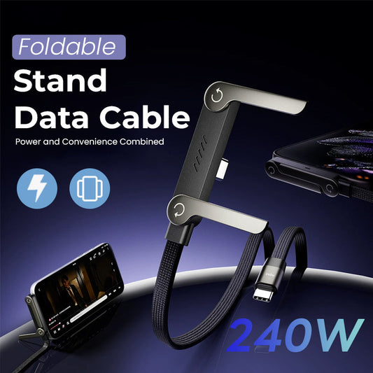 ⚡2-in-1 Invisible Holder Charger Cable – 240W Fast Charging Cord with Built-In Phone Stand