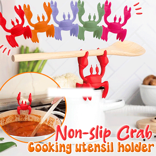Non-slip crab holder for kitchen utensils