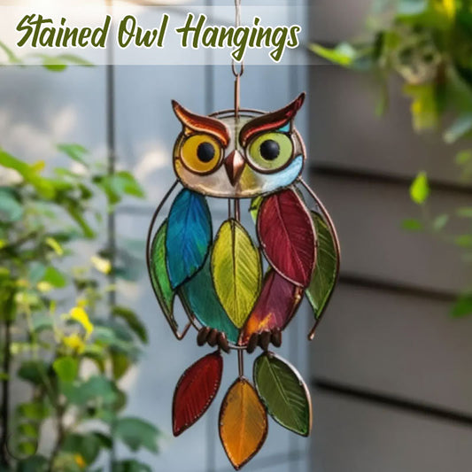 Coloured owl pendants