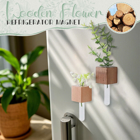 Wooden Flower Arrangement Refrigerator Magnet