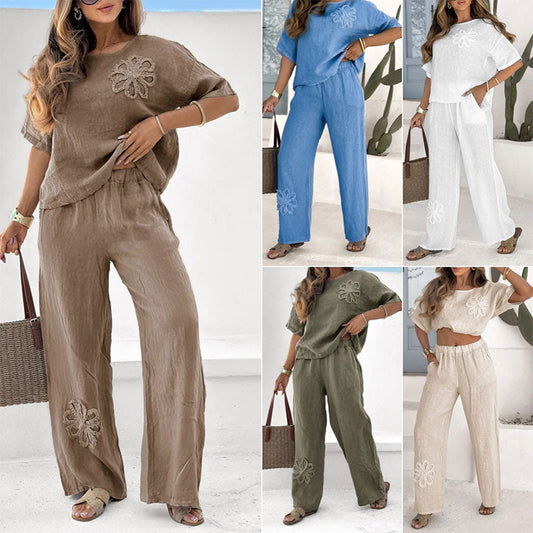 🌟45% DISCOUNT on a limited time two-piece set🎁Embroidered Casual Suit (2 Pieces)