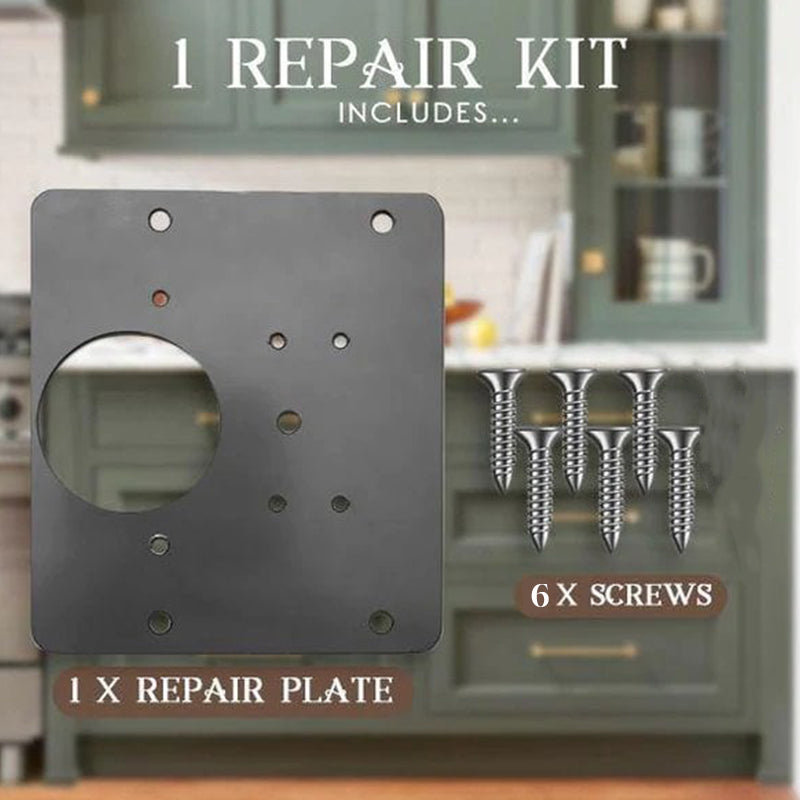 Stainless Steel Cabinet Hinge Repair Kit – Universal Mounting Plates with Screws