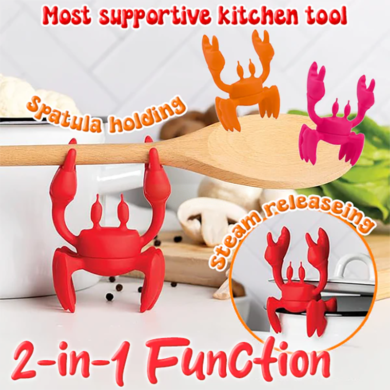 Non-slip crab holder for kitchen utensils