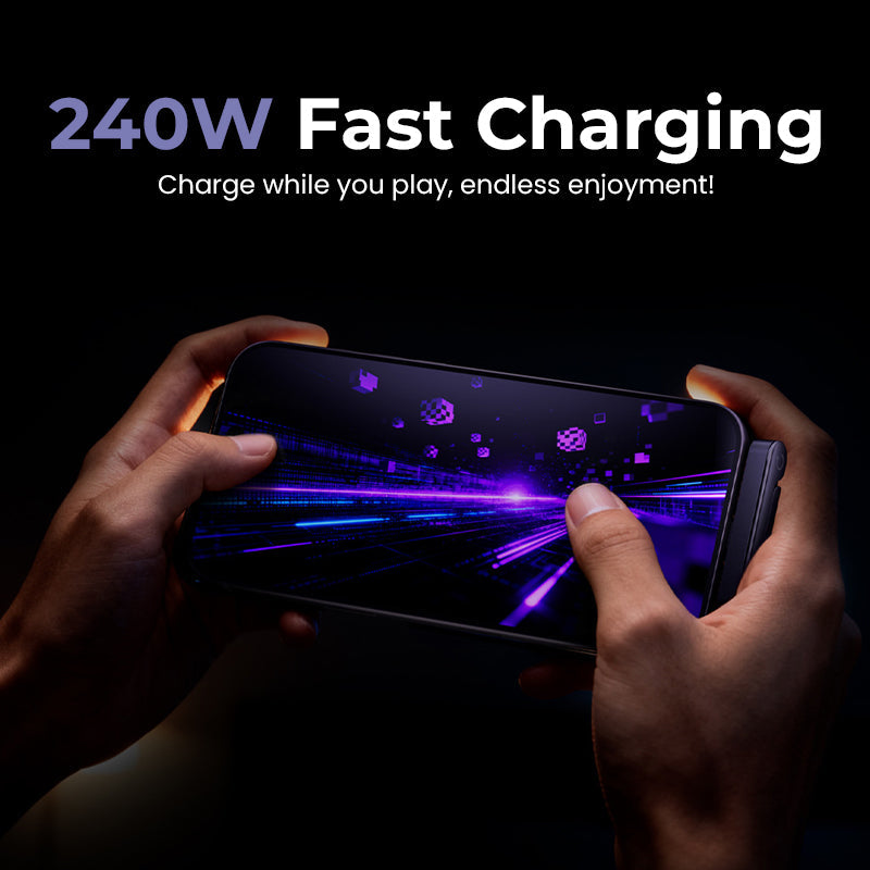 ⚡2-in-1 Invisible Holder Charger Cable – 240W Fast Charging Cord with Built-In Phone Stand