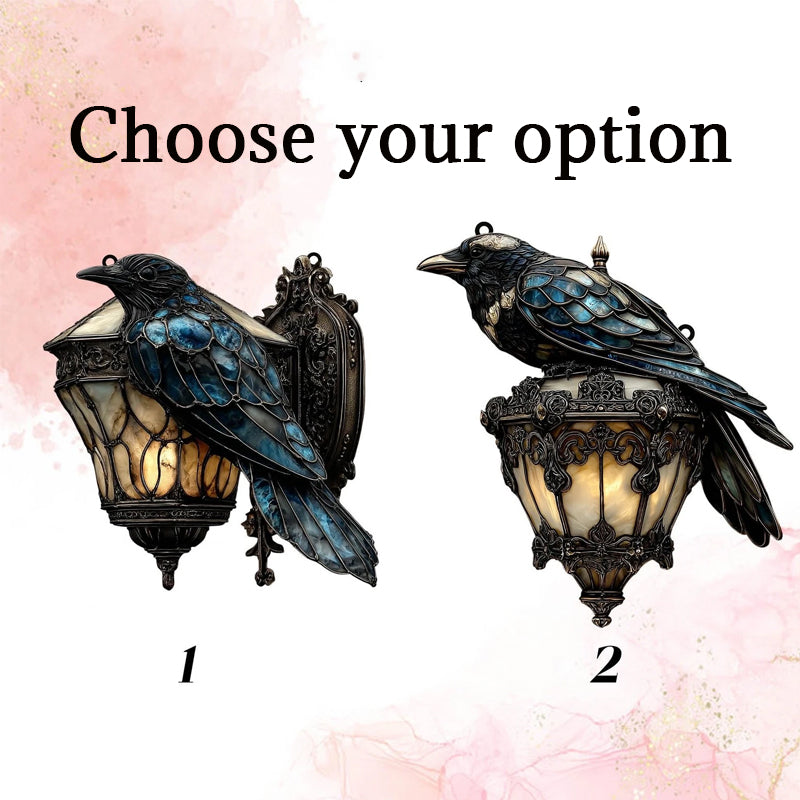 Wicker lantern in stained glass