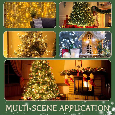 Fireworks-themed string lights made of copper wire