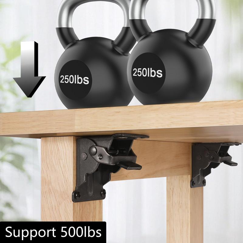 Heavy-duty collapsible brackets with 90° lock - space-saving steel hinges