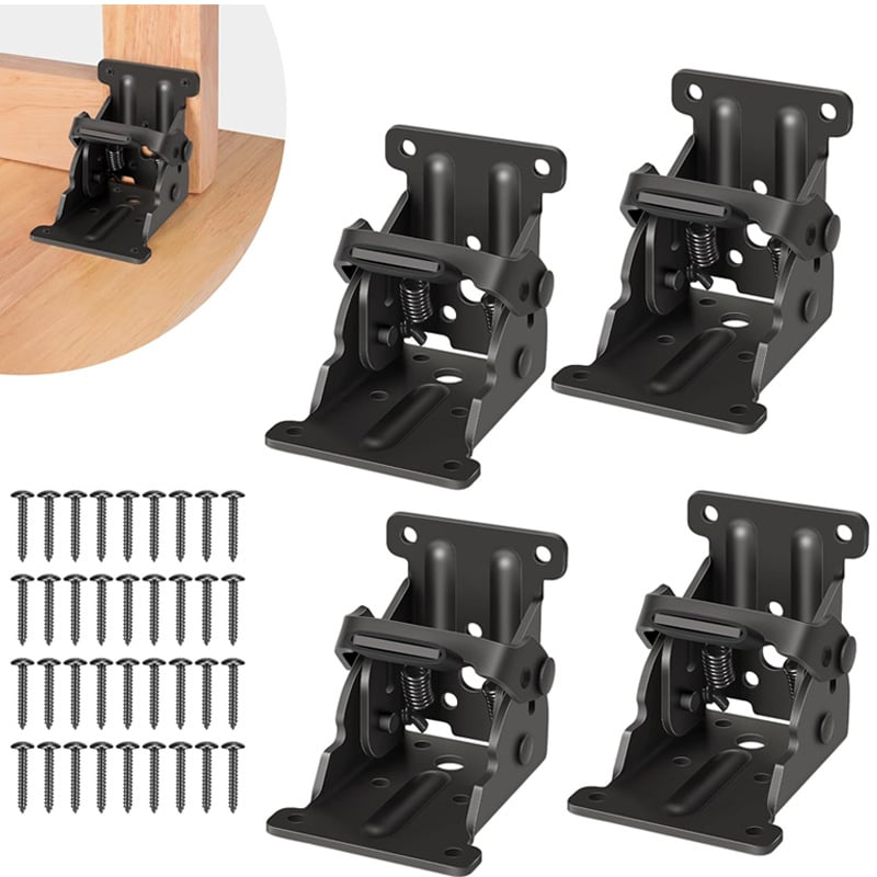 Heavy-duty collapsible brackets with 90° lock - space-saving steel hinges