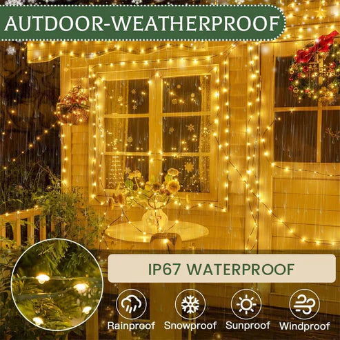 Fireworks-themed string lights made of copper wire