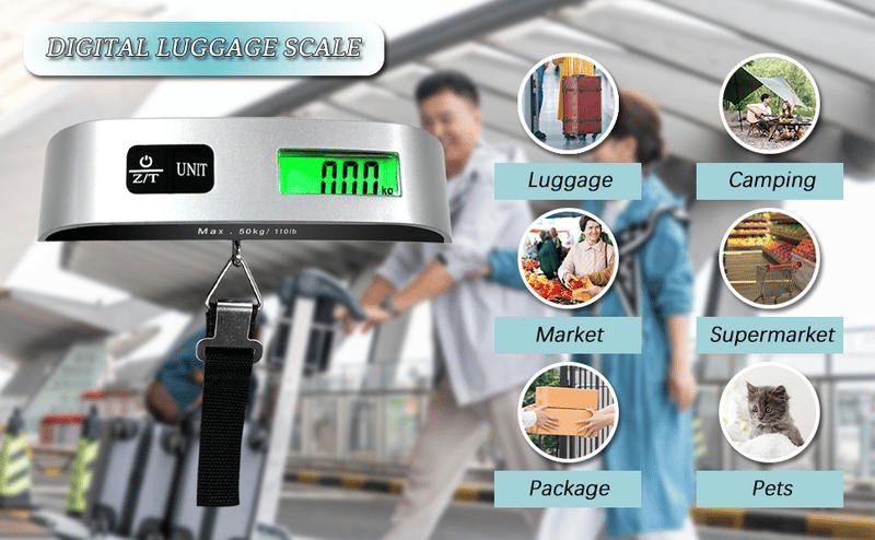 Portable digital luggage scale for accurate weighing