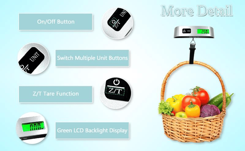 Portable digital luggage scale for accurate weighing