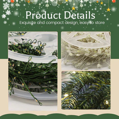 Fireworks-themed string lights made of copper wire