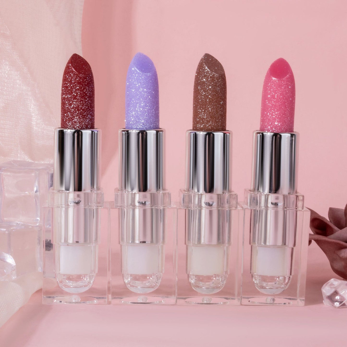 💄Fine Shiny Ice Cube Lipstick | Long-lasting, Moisturising, Anti-Use Lip Gloss (4 Colours)