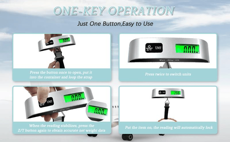 Portable digital luggage scale for accurate weighing